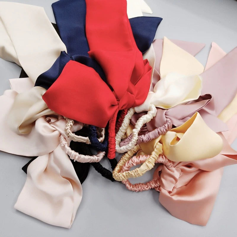 Silk Scrunchie and Bow Ribbon Hair Ties