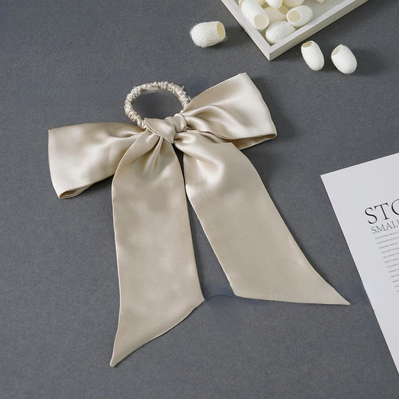 Silk Scrunchie and Bow Ribbon Hair Ties