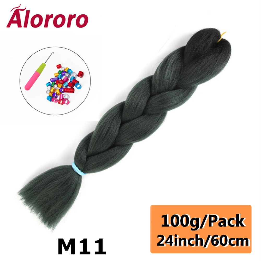 Alororo 24 Inches Jumbo Braiding Hair Synthetic Hair Extensions