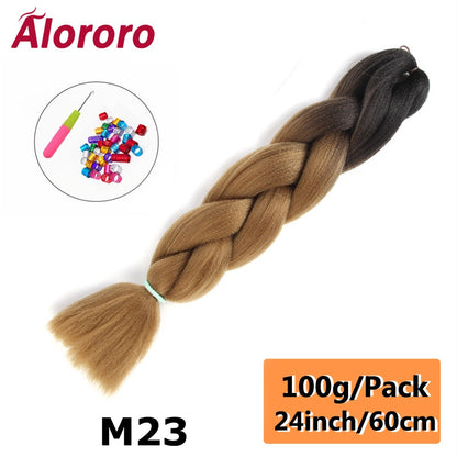 Alororo 24 Inches Jumbo Braiding Hair Synthetic Hair Extensions