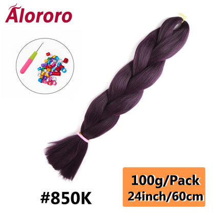 Alororo 24 Inches Jumbo Braiding Hair Synthetic Hair Extensions