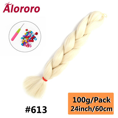 Alororo 24 Inches Jumbo Braiding Hair Synthetic Hair Extensions