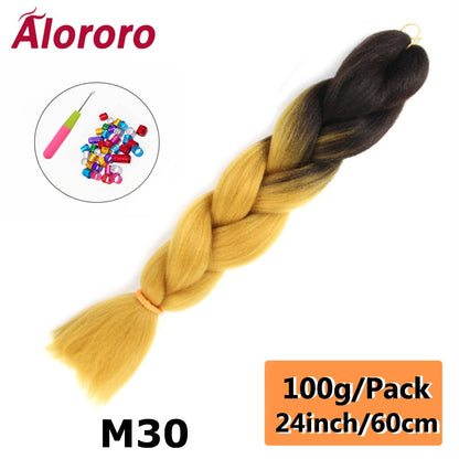 Alororo 24 Inches Jumbo Braiding Hair Synthetic Hair Extensions