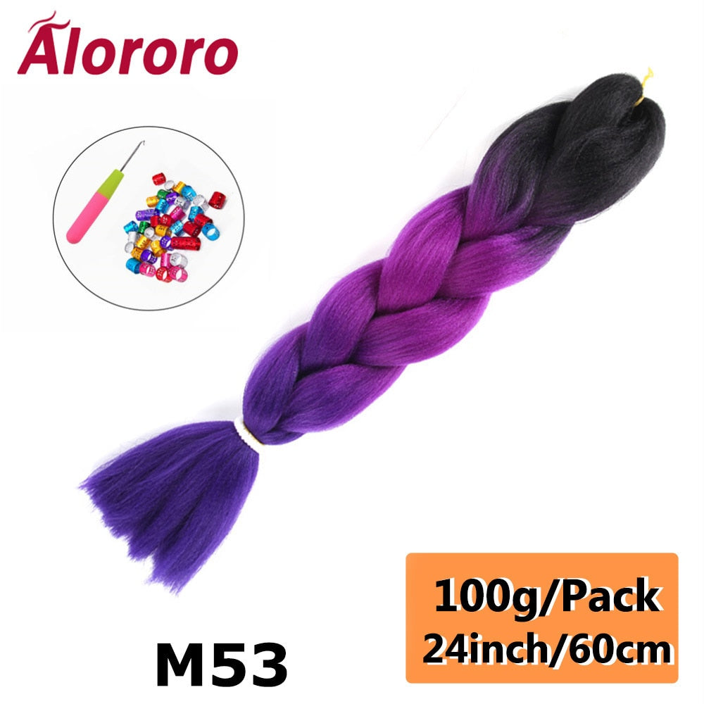 Alororo 24 Inches Jumbo Braiding Hair Synthetic Hair Extensions