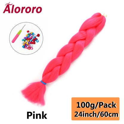 Alororo 24 Inches Jumbo Braiding Hair Synthetic Hair Extensions