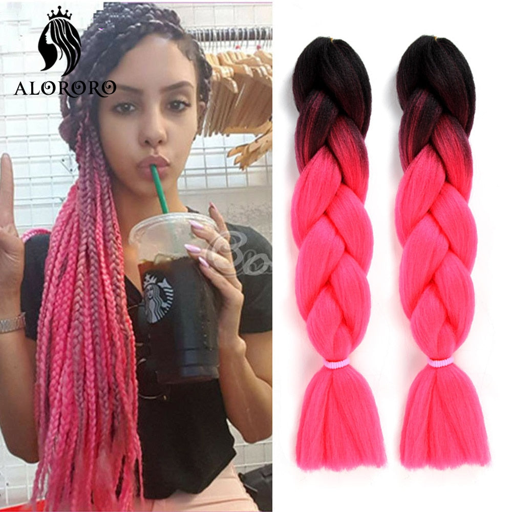 Alororo 24 Inches Jumbo Braiding Hair Synthetic Hair Extensions