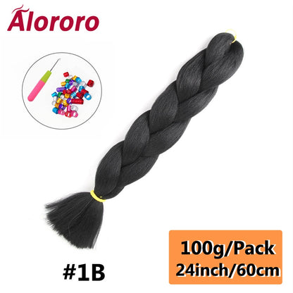 Alororo 24 Inches Jumbo Braiding Hair Synthetic Hair Extensions