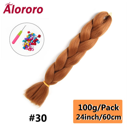 Alororo 24 Inches Jumbo Braiding Hair Synthetic Hair Extensions