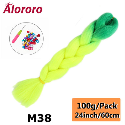 Alororo 24 Inches Jumbo Braiding Hair Synthetic Hair Extensions