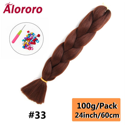 Alororo 24 Inches Jumbo Braiding Hair Synthetic Hair Extensions