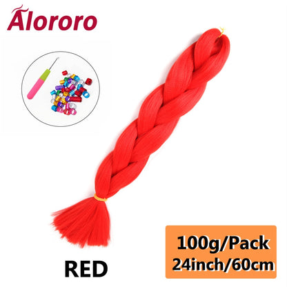 Alororo 24 Inches Jumbo Braiding Hair Synthetic Hair Extensions