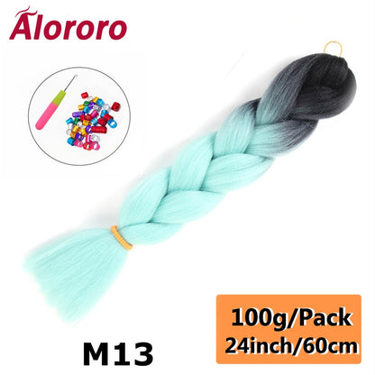 Alororo 24 Inches Jumbo Braiding Hair Synthetic Hair Extensions