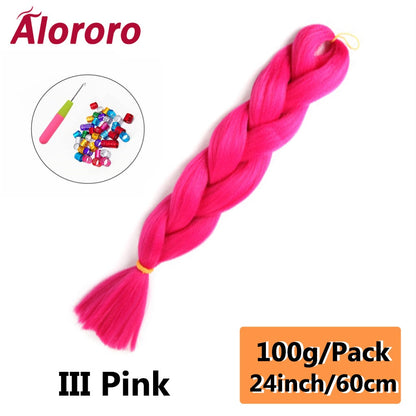 Alororo 24 Inches Jumbo Braiding Hair Synthetic Hair Extensions