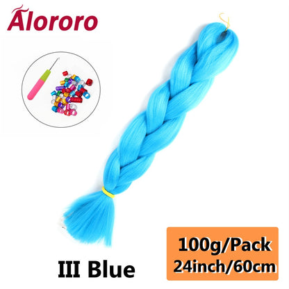 Alororo 24 Inches Jumbo Braiding Hair Synthetic Hair Extensions