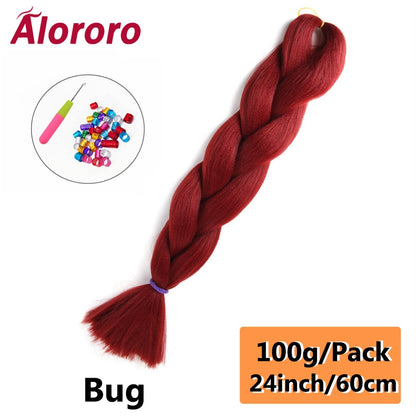 Alororo 24 Inches Jumbo Braiding Hair Synthetic Hair Extensions