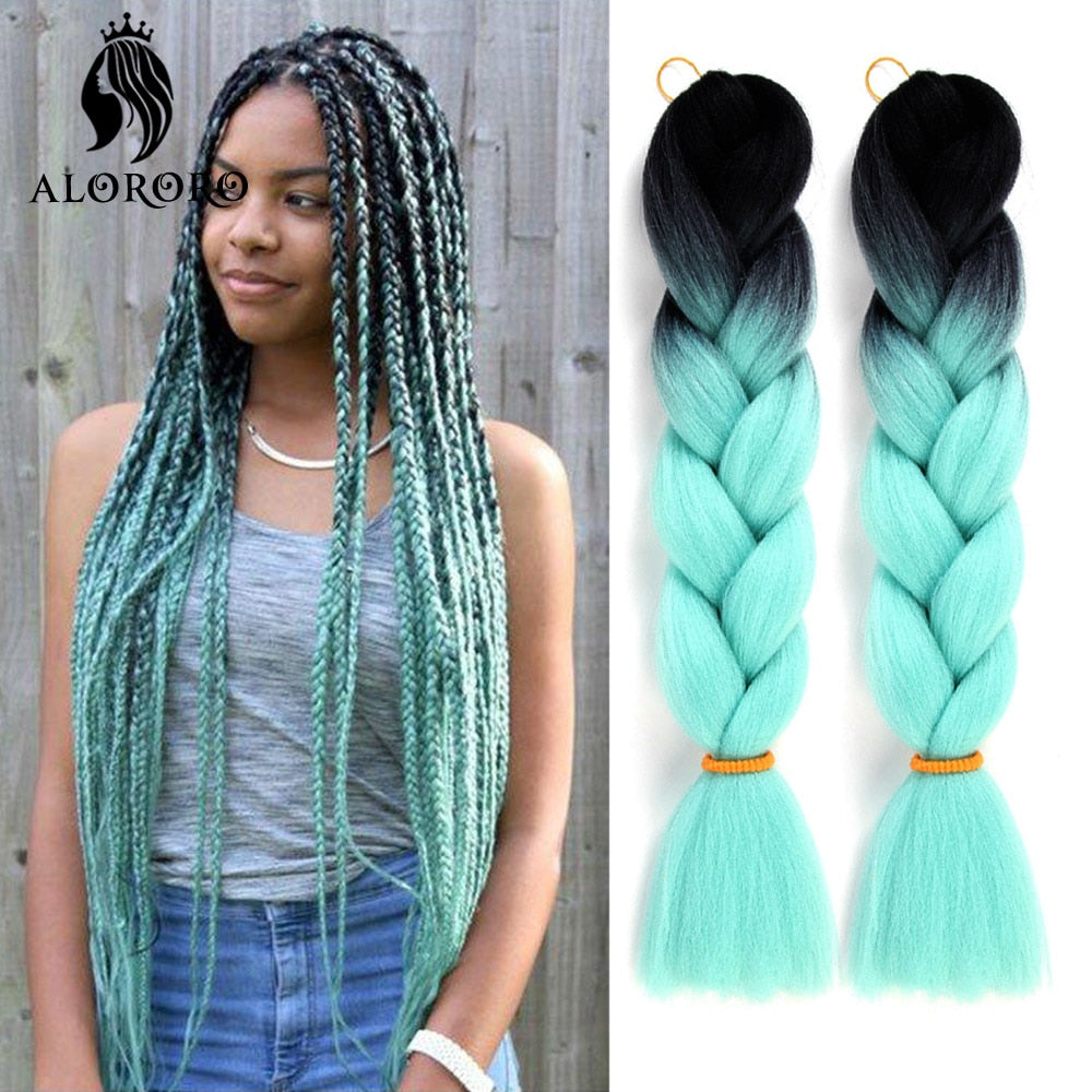 Alororo 24 Inches Jumbo Braiding Hair Synthetic Hair Extensions