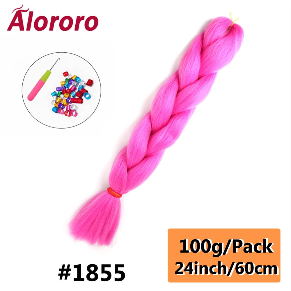 Alororo 24 Inches Jumbo Braiding Hair Synthetic Hair Extensions