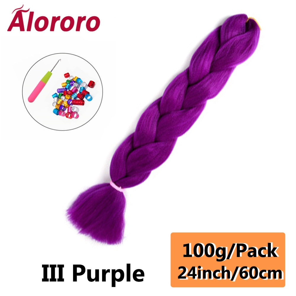 Alororo 24 Inches Jumbo Braiding Hair Synthetic Hair Extensions