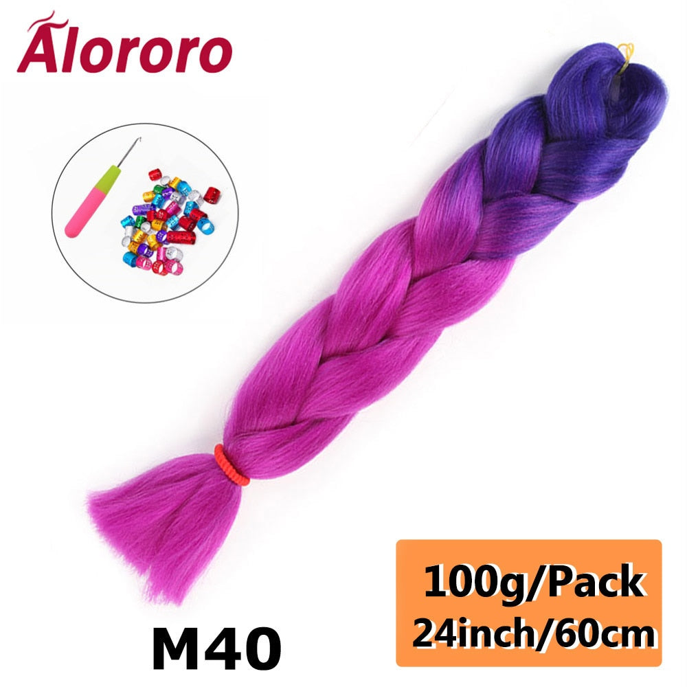 Alororo 24 Inches Jumbo Braiding Hair Synthetic Hair Extensions