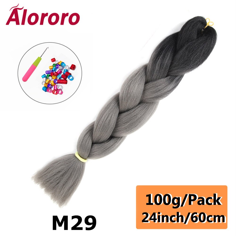 Alororo 24 Inches Jumbo Braiding Hair Synthetic Hair Extensions