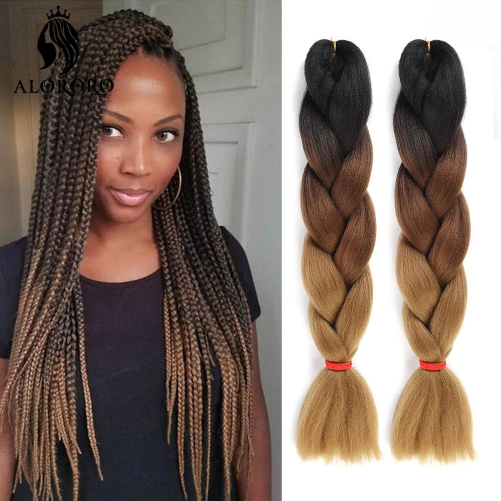 Alororo 24 Inches Jumbo Braiding Hair Synthetic Hair Extensions