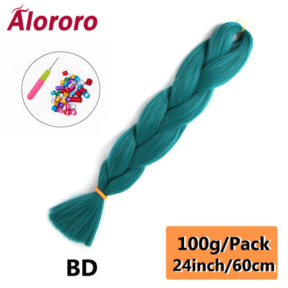 Alororo 24 Inches Jumbo Braiding Hair Synthetic Hair Extensions