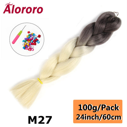 Alororo 24 Inches Jumbo Braiding Hair Synthetic Hair Extensions