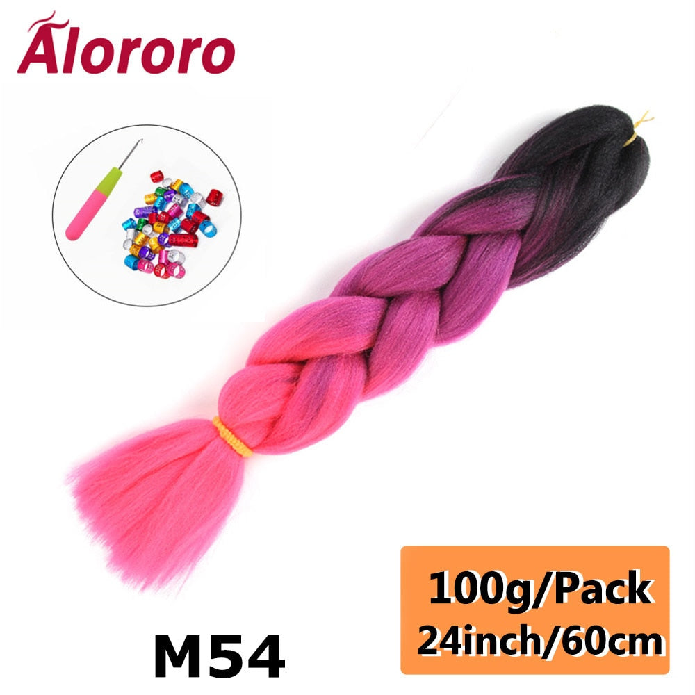 Alororo 24 Inches Jumbo Braiding Hair Synthetic Hair Extensions