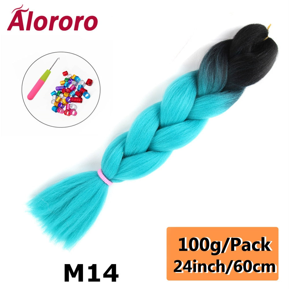 Alororo 24 Inches Jumbo Braiding Hair Synthetic Hair Extensions