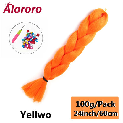 Alororo 24 Inches Jumbo Braiding Hair Synthetic Hair Extensions