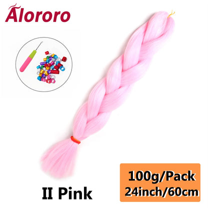 Alororo 24 Inches Jumbo Braiding Hair Synthetic Hair Extensions