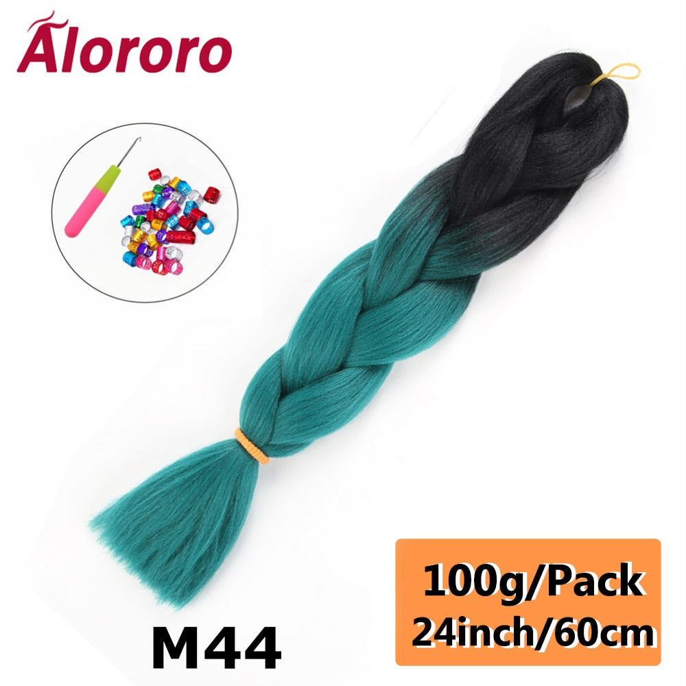 Alororo 24 Inches Jumbo Braiding Hair Synthetic Hair Extensions