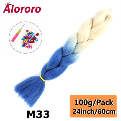 Alororo 24 Inches Jumbo Braiding Hair Synthetic Hair Extensions