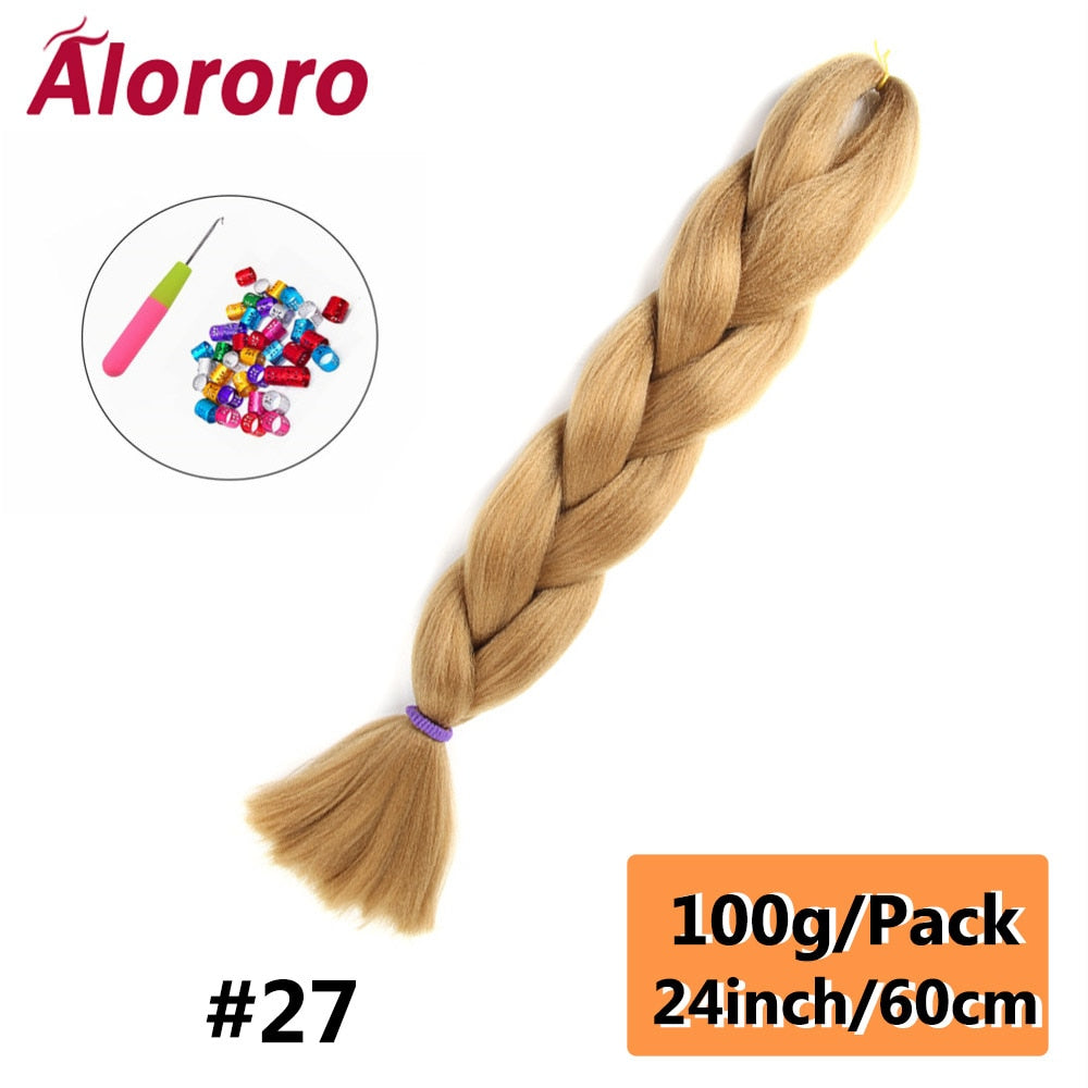 Alororo 24 Inches Jumbo Braiding Hair Synthetic Hair Extensions