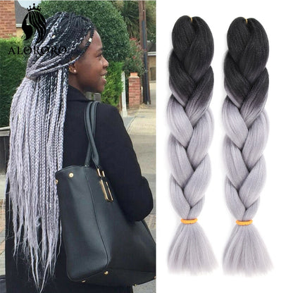 Alororo 24 Inches Jumbo Braiding Hair Synthetic Hair Extensions