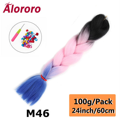 Alororo 24 Inches Jumbo Braiding Hair Synthetic Hair Extensions