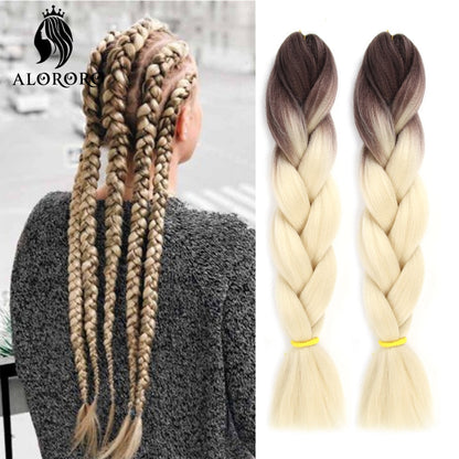 Alororo 24 Inches Jumbo Braiding Hair Synthetic Hair Extensions