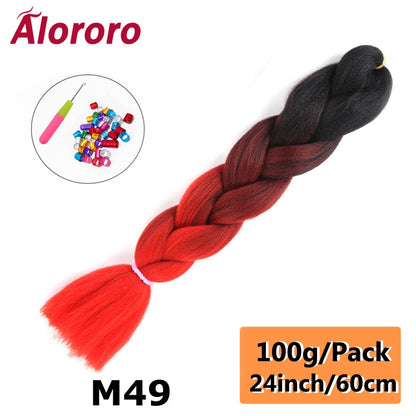 Alororo 24 Inches Jumbo Braiding Hair Synthetic Hair Extensions