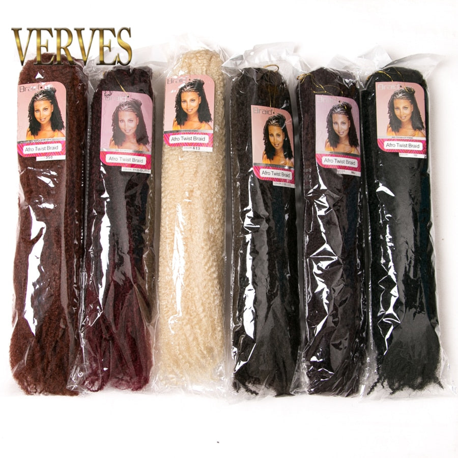 VERVES Afro Kinky Marley Braiding Hair 18 inch Synthetic Crochet