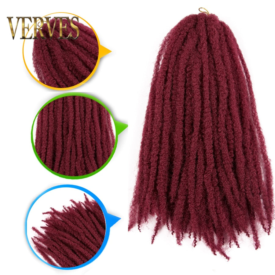 VERVES Afro Kinky Marley Braiding Hair 18 inch Synthetic Crochet