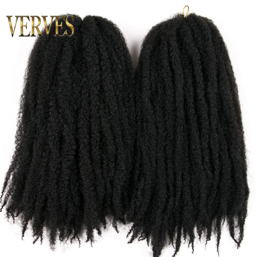 VERVES Afro Kinky Marley Braiding Hair 18 inch Synthetic Crochet