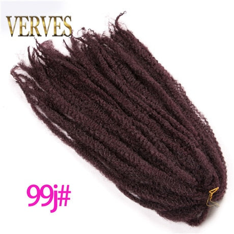 VERVES Afro Kinky Marley Braiding Hair 18 inch Synthetic Crochet