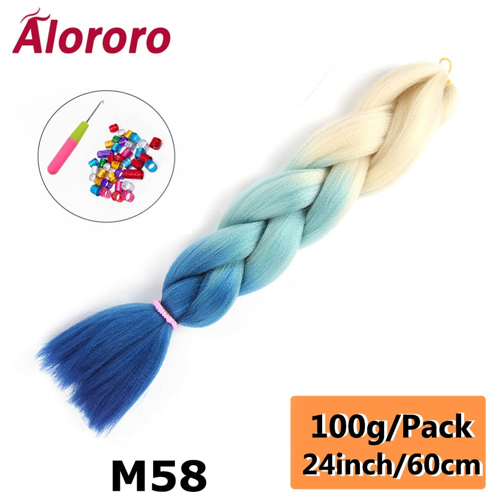 Alororo 24 Inches Jumbo Braiding Hair Synthetic Hair Extensions