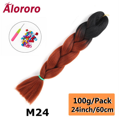 Alororo 24 Inches Jumbo Braiding Hair Synthetic Hair Extensions