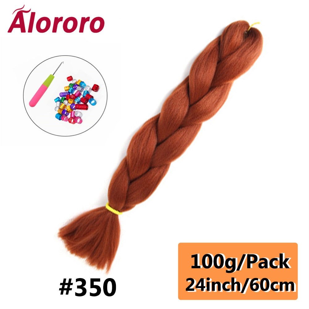 Alororo 24 Inches Jumbo Braiding Hair Synthetic Hair Extensions