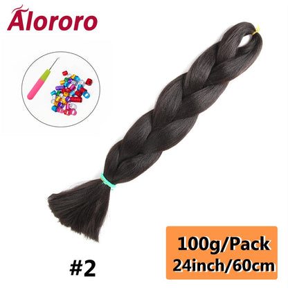 Alororo 24 Inches Jumbo Braiding Hair Synthetic Hair Extensions