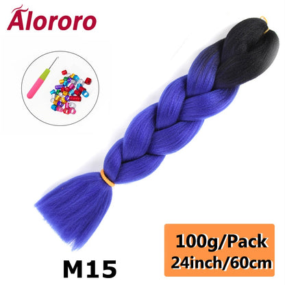 Alororo 24 Inches Jumbo Braiding Hair Synthetic Hair Extensions