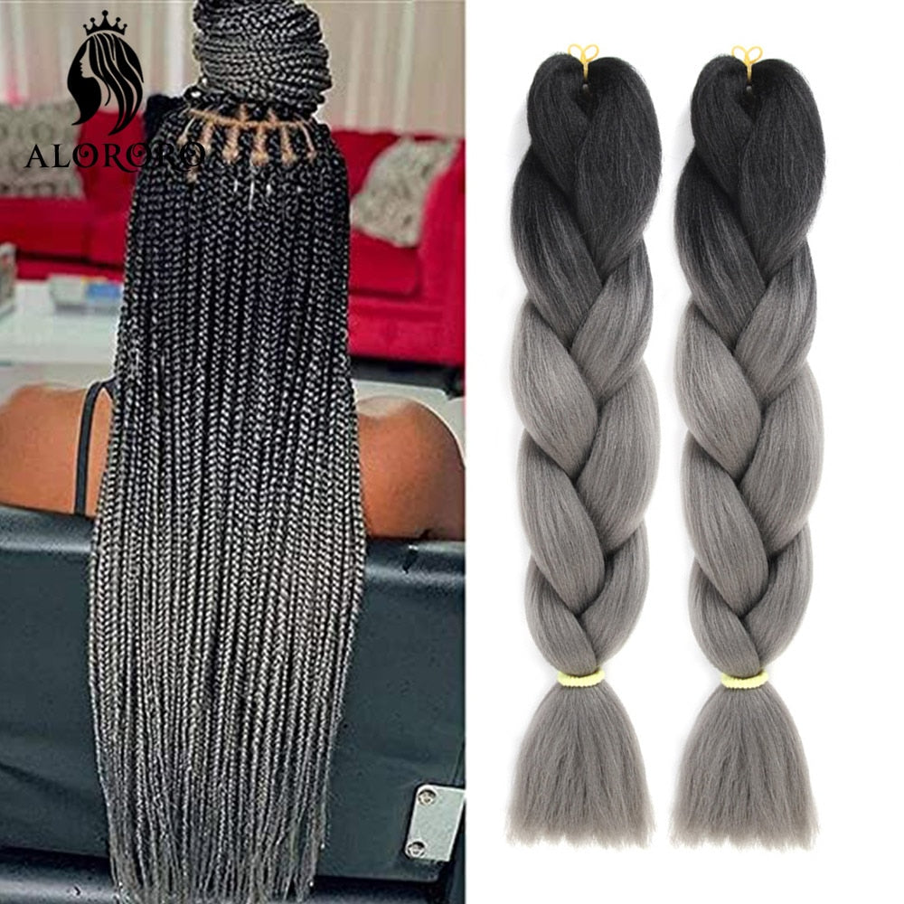 Alororo 24 Inches Jumbo Braiding Hair Synthetic Hair Extensions