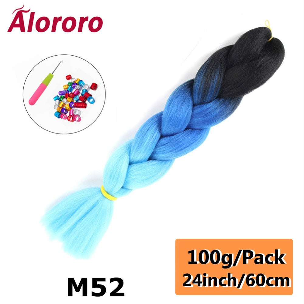 Alororo 24 Inches Jumbo Braiding Hair Synthetic Hair Extensions