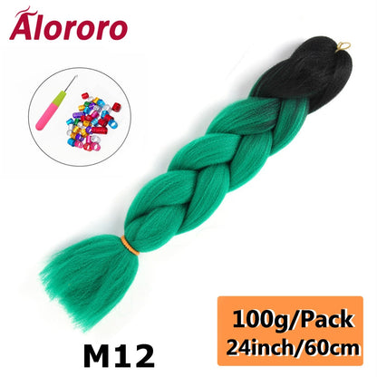 Alororo 24 Inches Jumbo Braiding Hair Synthetic Hair Extensions